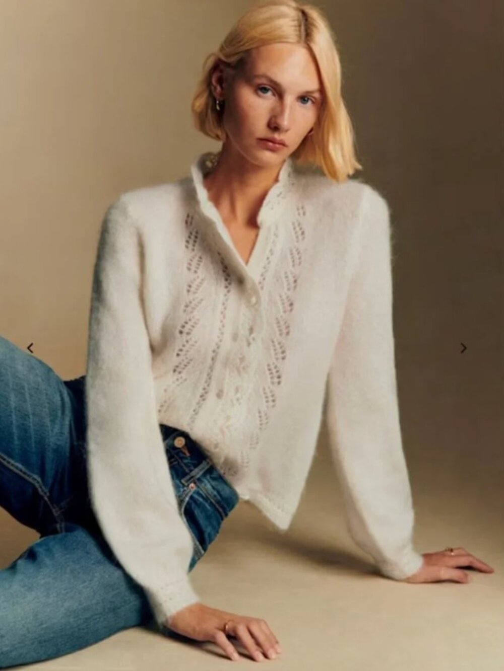 Sezane Angie Sweater Cream Small